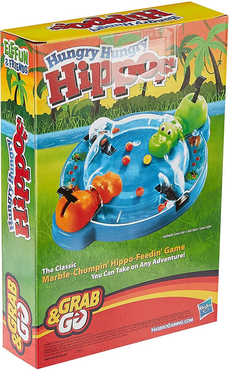 Hasbro Gaming Elefun & Friends Hungry Hungry Hippos Grab & Go Game - Yachew