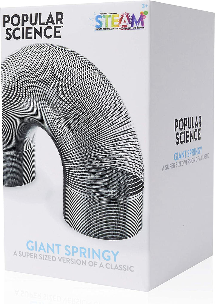POPULAR SCIENCE Giant Springy Large Metal Coiled Helix Toy, Silver