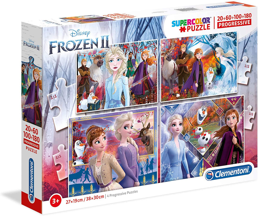 Clementoni - 21411 - Jigsaw Puzzle Set - Disney Frozen 2 - 20 + 60 + 80 + 180 pieces - Made in Italy