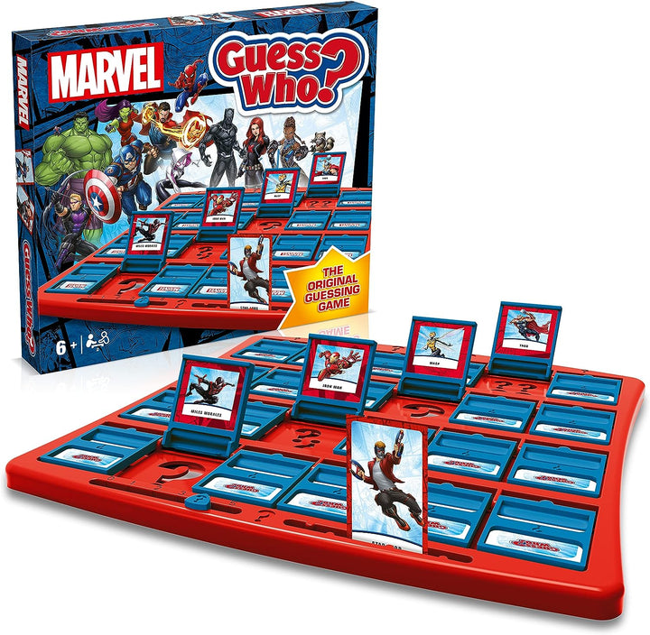 Winning Moves Marvel Guess Who? Board Game, The Avengers, Guardians of the Galaxy and Wakanda forces are included from Hulk, Iron Man, Black Widow, Black Panther, Rocket, great gift for ages 6 plus