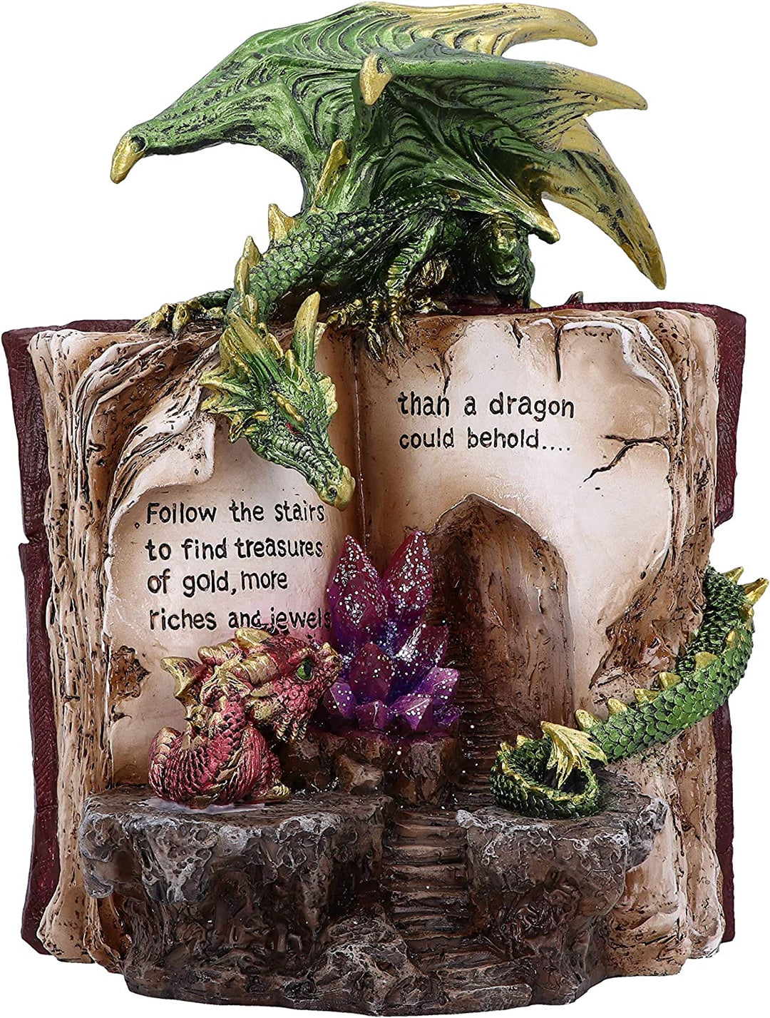 Hoard Finders Dragon with Book Crystal Figurine