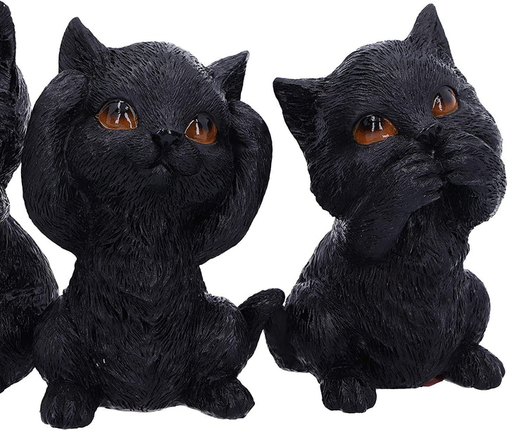 Nemesis Now Three Wise Kitties See No Hear No Speak No Evil Familiar Black Cats