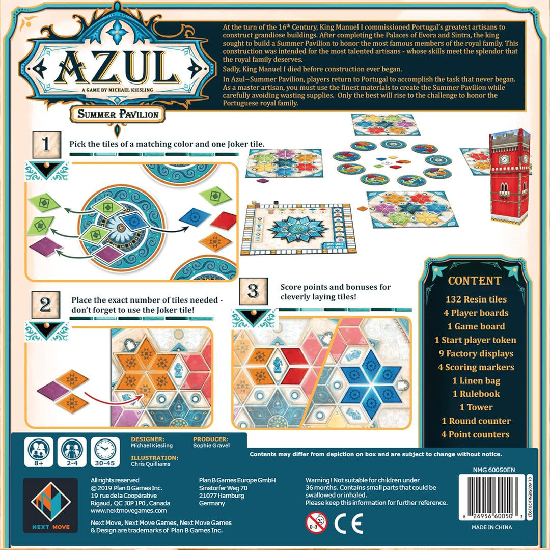 Plan-B-Spiele | Azul: Sommerpavillon | Brettspiel | Ab 8 Jahren | 2 bis 4 Spieler | 30 bis 45 Minuten Spielzeit