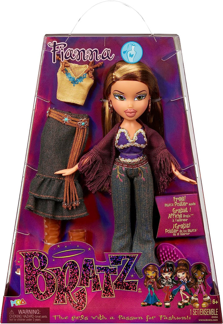 Bratz Original Fashion Doll - FIANNA - Series 3 - Doll, 2 Outfits and Poster - For Collectors and Kids Ages 6+