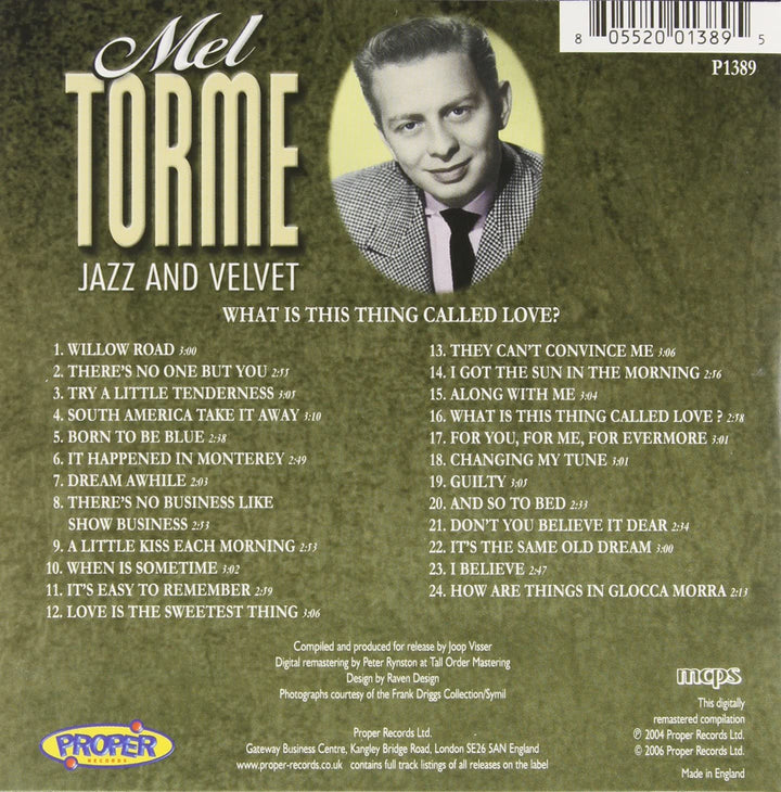 Mel Torme – Jazz and Velvet [Audio-CD]