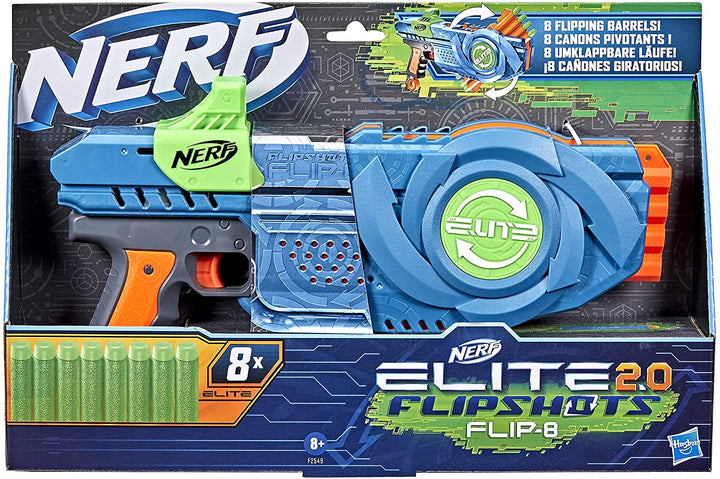 Nerf Elite 2.0 Flipshots Flip-8 Blaster, 8 Dart Barrels Flip to Double Your Blas