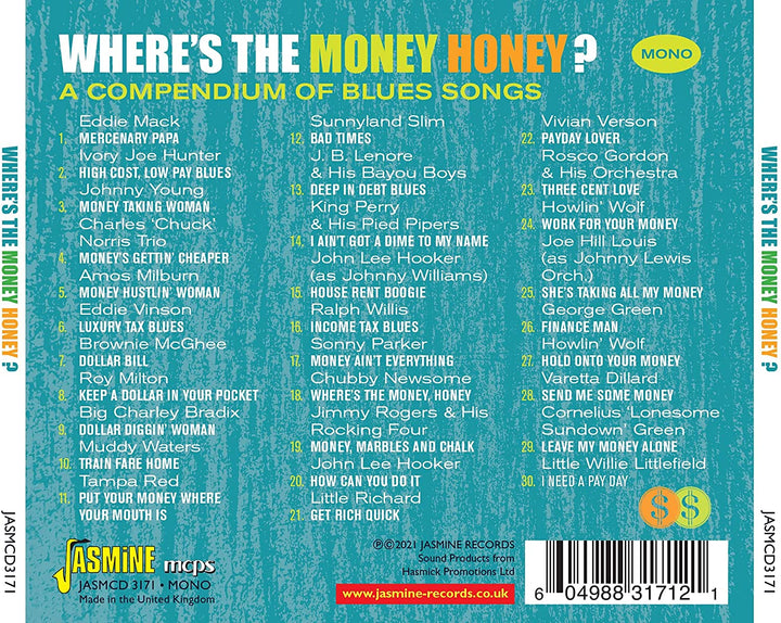 Where's the Money Honey? A Compendium of Blues Songs Celebrabrating Money or Lack Of! [Audio CD]