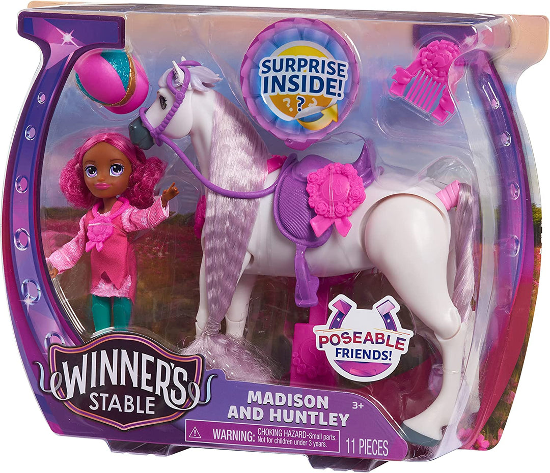 JP Winner's Stable WNN00300 Winner's Stable Doll and Horse Madison and Huntley,