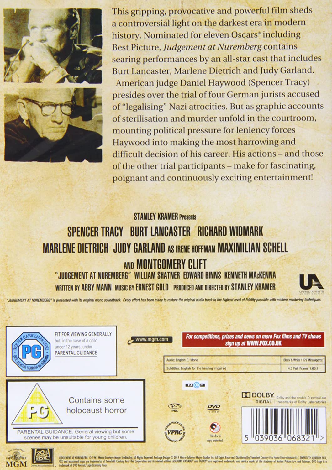 Judgement At Nuremberg [DVD]