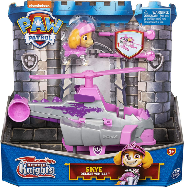 PAW PATROL 6063586, Rescue Knights Skye Transforming Car with Collectible Action Figure