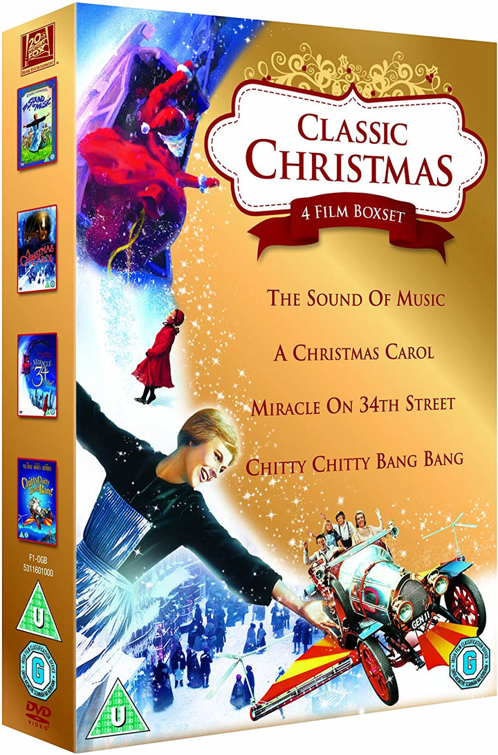 Classic Christmas 4 Film Collection: The Sound of Music, A Christmas Carol, Miracle on 34th Street & Chitty Chitty Bang Bang [1965] [DVD]