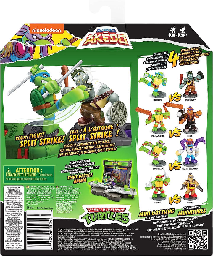 Legends Of Akedo Teenage Mutant Ninja Turtles. Mini Battling Warriors Versus Pack Leonardo Vs Rocksteady