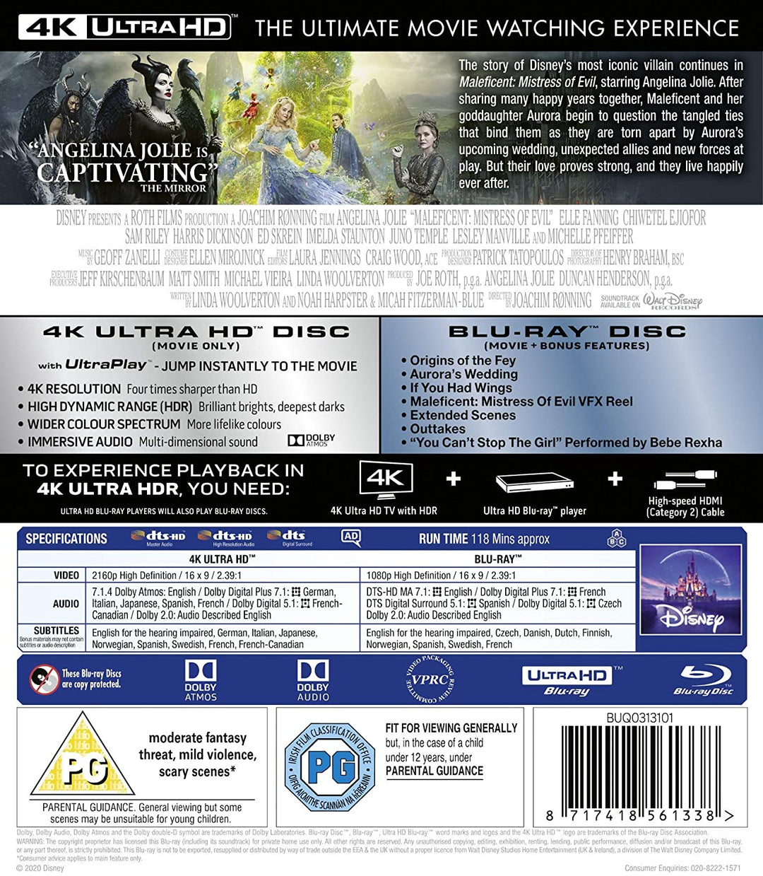 Disney's Maleficent: Mistress of Evil - Fairy tale/Action [Blu-ray]