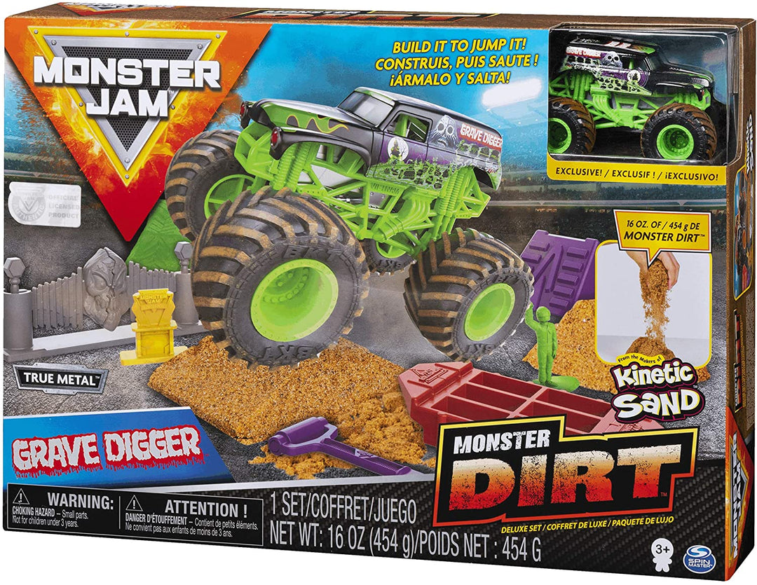 Monster Jam Monster Dirt Deluxe Set, Featuring 16oz of Monster Dirt and Official 1:64 Scale Die-Cast Monster Jam Truck