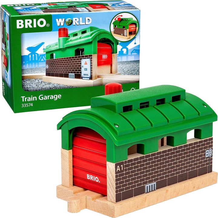 BRIO World – Eisenbahngarage für Kinder ab 3 Jahren – kompatibel mit allen BRIO-Eisenbahnsets und Zubehör