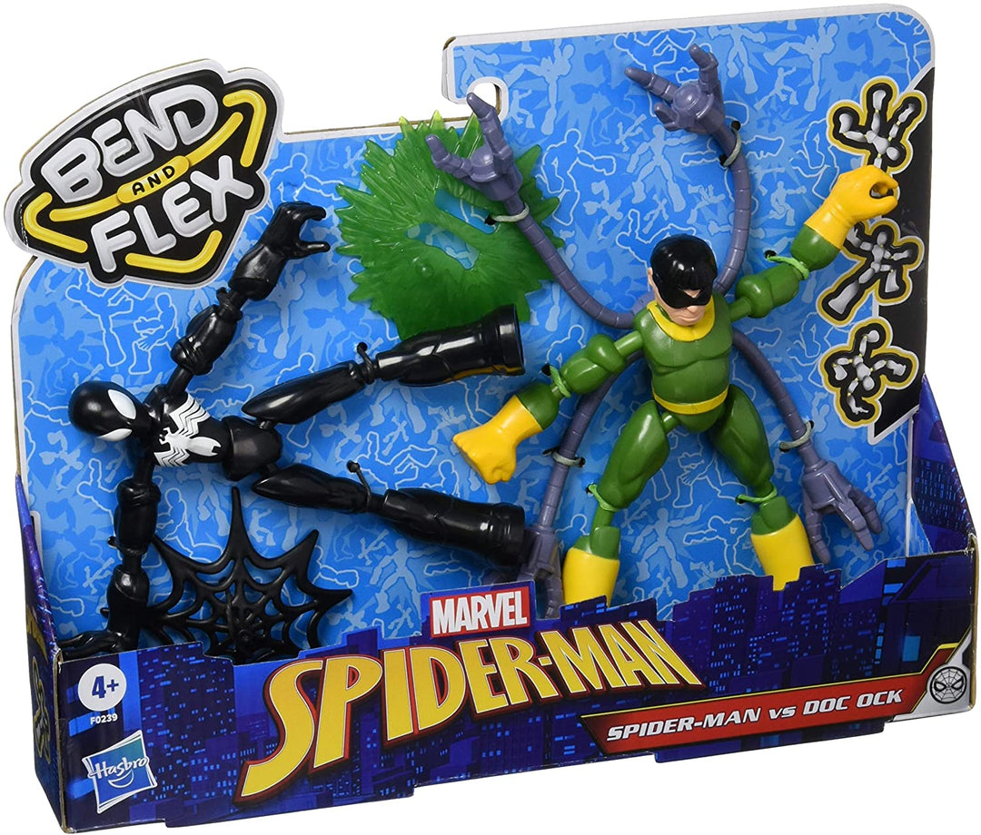 Marvel Spider-Man Bend and Flex Black Suit Spider-Man Vs Doc Ock Action Figures