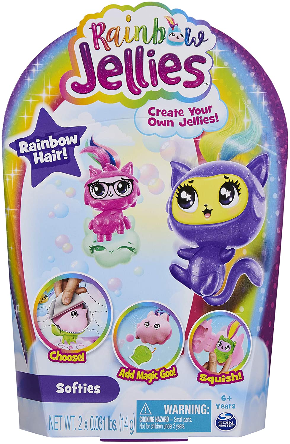 Rainbow Jellies 2-Pack, Make Your Own Squishy Characters Kit for Kids