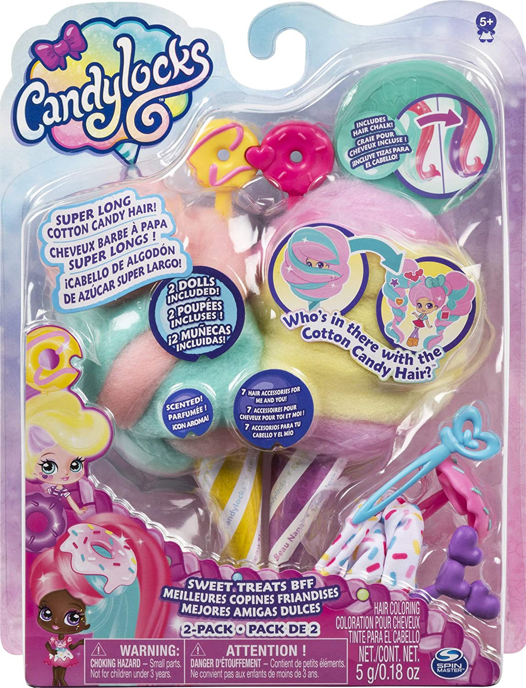 Candylocks Sweet Treats BFF 2-Pack, Jilly Jelly and Donna Nut, Scented Collectible Dolls with Accessories