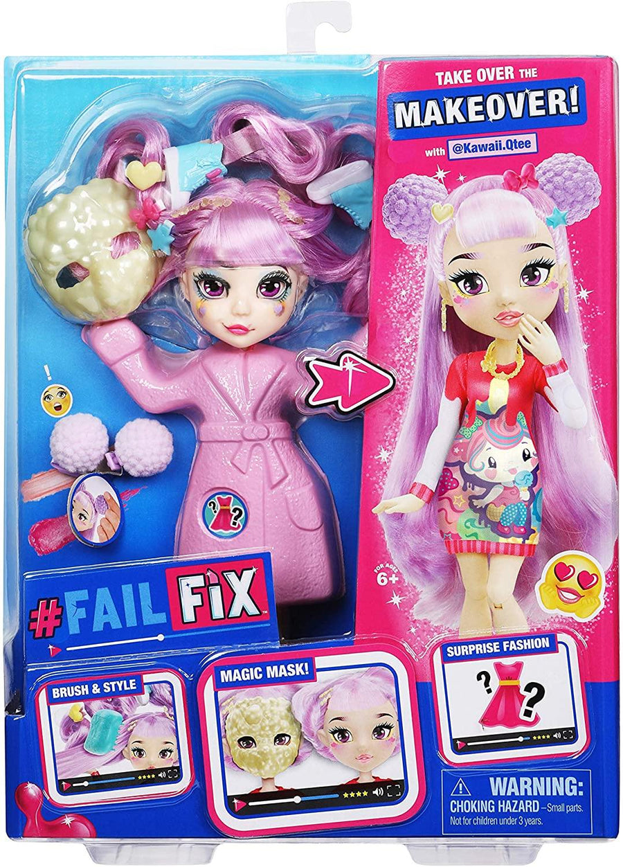 FailFix Kawaii Qtee Total Makeover Doll Pack 8.5 inch Fashion Doll - Yachew