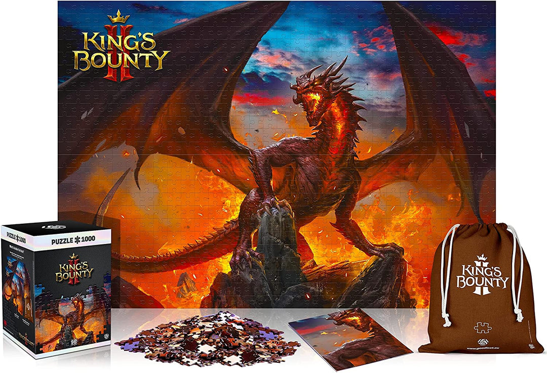 King's Bounty II: Dragon | 1000 Piece Jigsaw Puzzle | includes Poster and Bag |