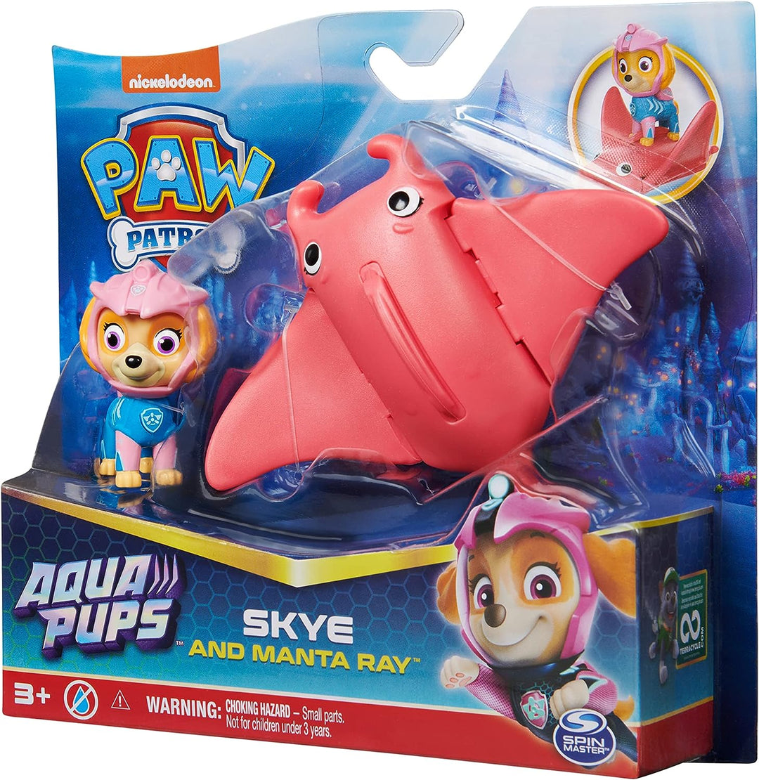 Paw Patrol, Aqua Pups Skye and Manta Ray Action Figures Set