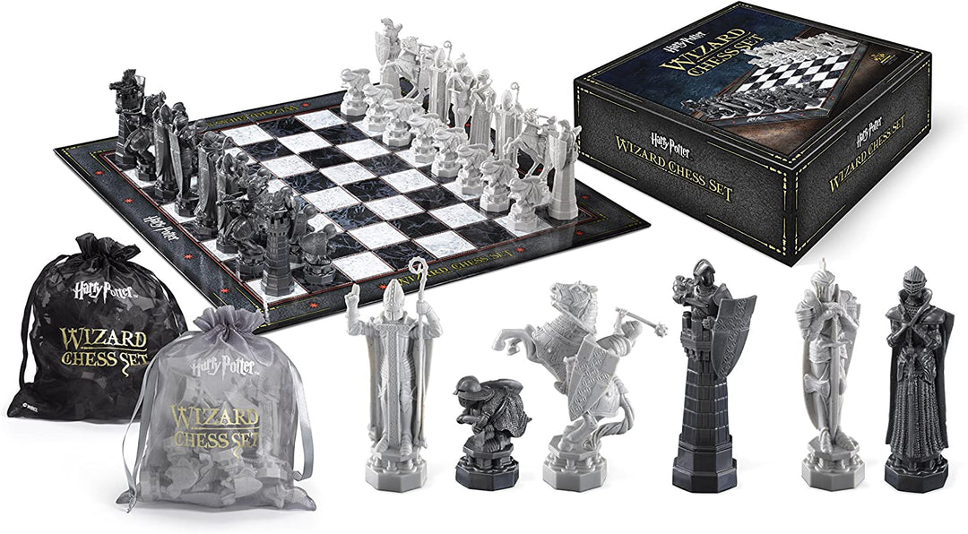 The Noble Collection Harry Potter Wizard Chess Set - 32 Detailed Playing Pieces - Officially Licensed Harry Potter Film Set Movie Props Toys Gifts