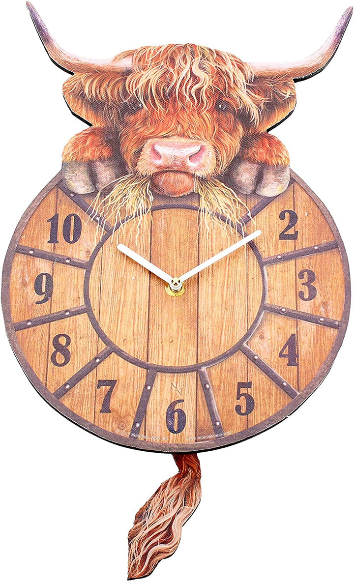 Nemesis Now B3507J7 Highland Tickin' Clock 25cm Red, MDF