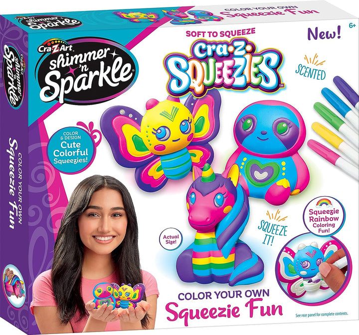 Shimmer ‘n Sparkle CRA-Z-Squeezies Color Your Own Squeezie Fun – 3 Count Butterfly