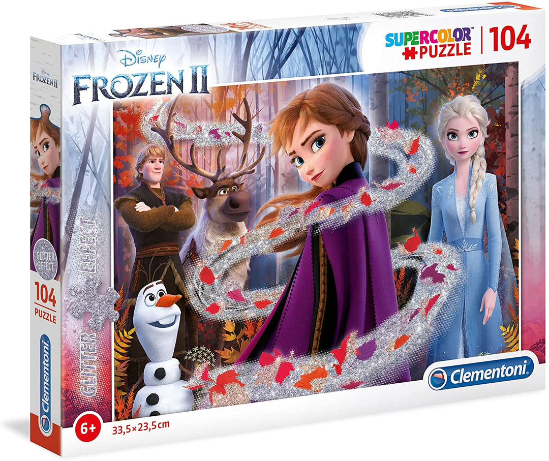 Clementoni - 20162 - Glitter Puzzle - Disney Frozen 2 - 104 pieces - Made in Italy - jigsaw puzzle children age 6+