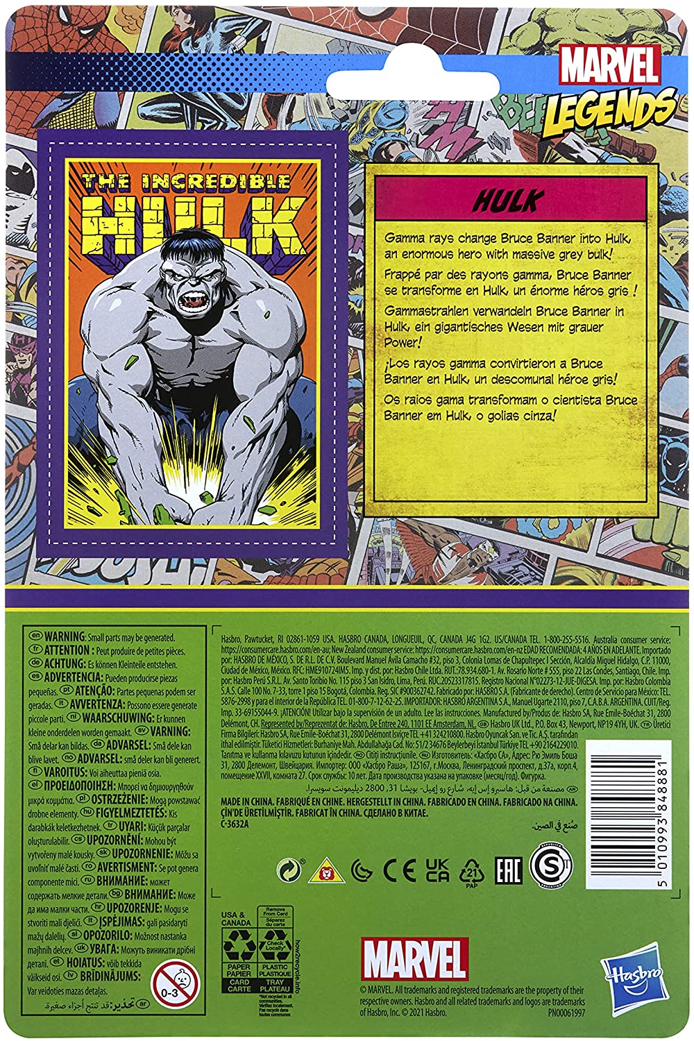 Marvel Hasbro Collectibles Legends Recollect Retro Incredible Hulk