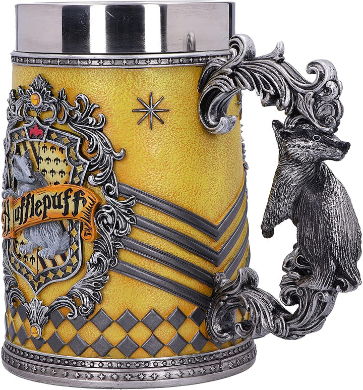 Nemesis Now Officially Licensed Harry Potter Hufflepuff Hogwarts House Collectible Tankard Yellow 15.5cm