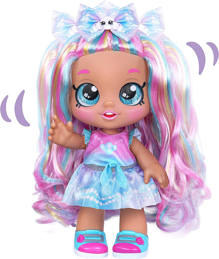 Kindi Kids Pearlina Summer Ice Cream Scented Big Sister Official 10 Inch Toddler Doll with Bobble Head, Big Glitter Eyes, Changeable Clothes and Removable Shoes