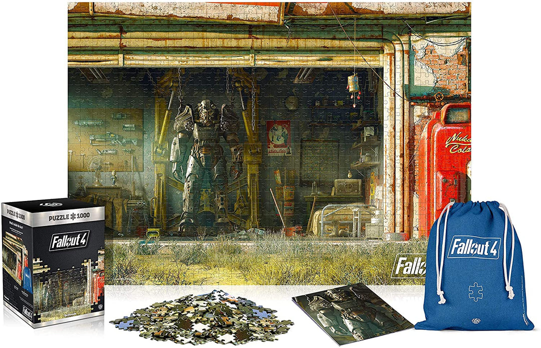 Good Loot Fallout 4 Garage - 1000 Pieces Jigsaw Puzzle 68cm x 48cm | includes Poster and Bag | Game Artwork for Adults and Teenagers