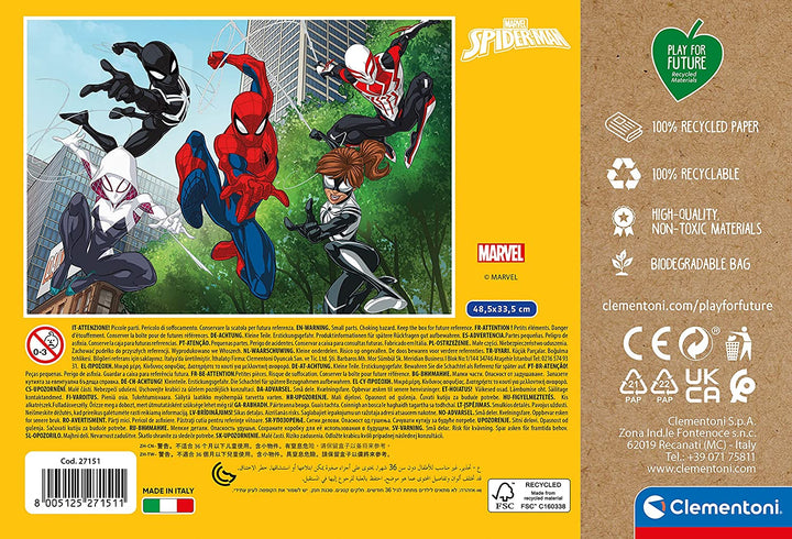 Clementoni – 27151 – Marvel Spiderman – 104 Teile – hergestellt in Italien – 100 % recycelt