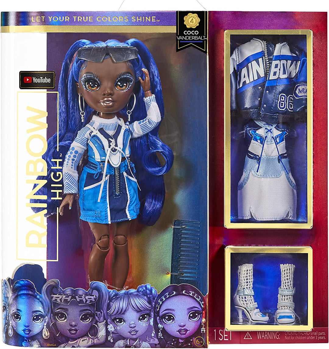 Rainbow High 578321EUC Coco VANDERBALT-Cobalt Blue Fashion Doll Includes 2 Mix &