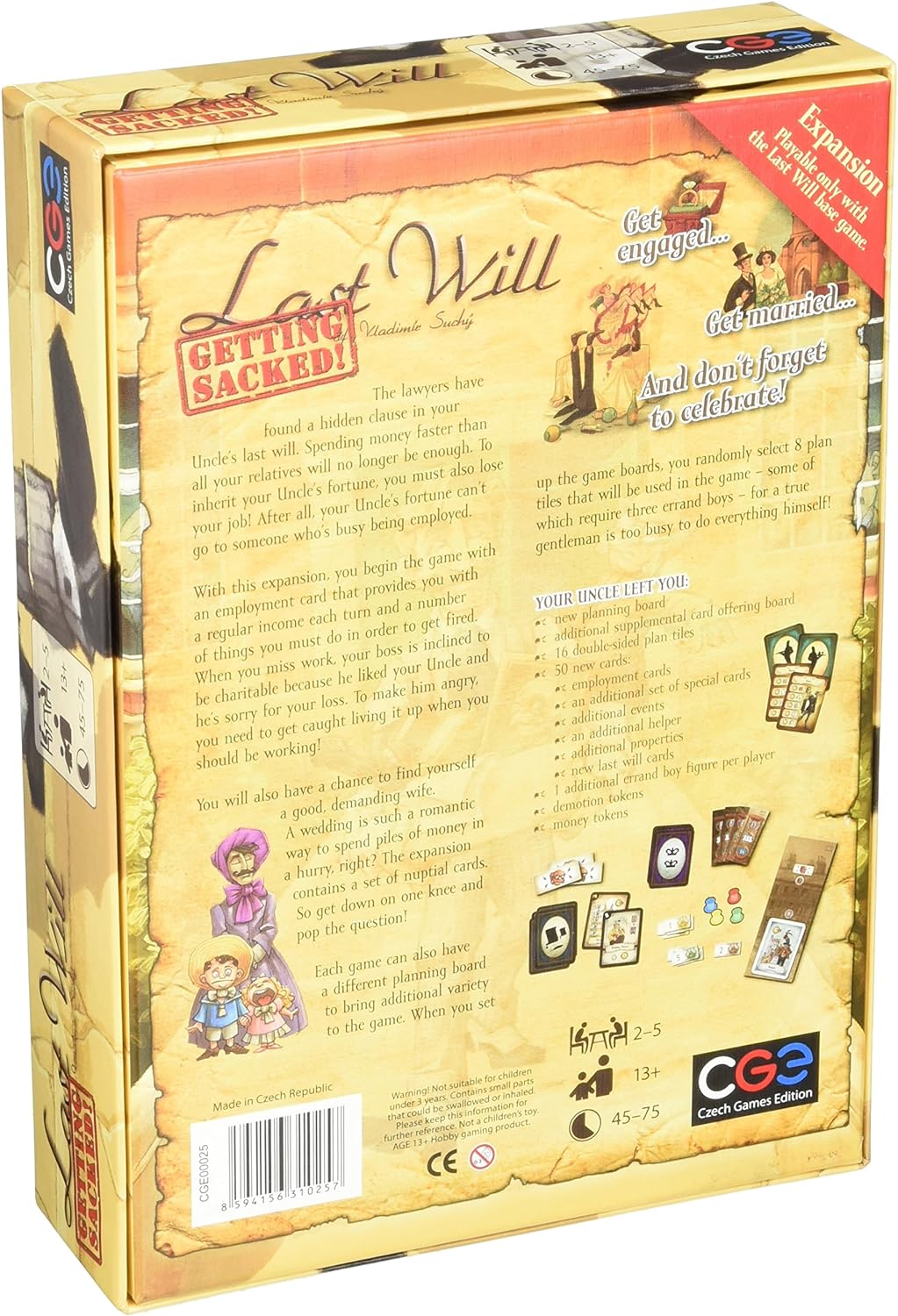 Czech Games Edition CGE00025 Last Will Getting Sacked Expansion Game
