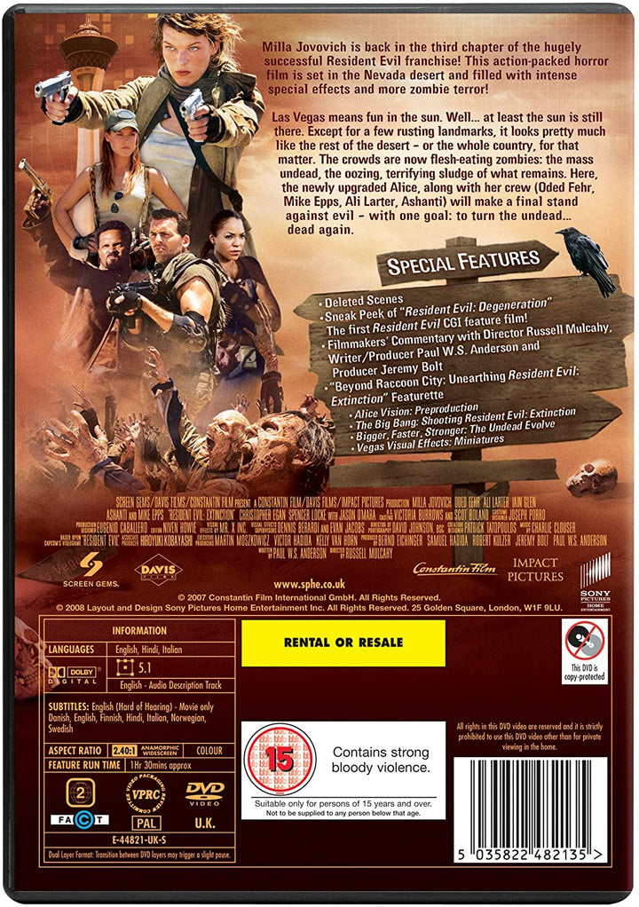 Resident Evil 3: Extinction [2007] [2008] -  Action/Horror [DVD]
