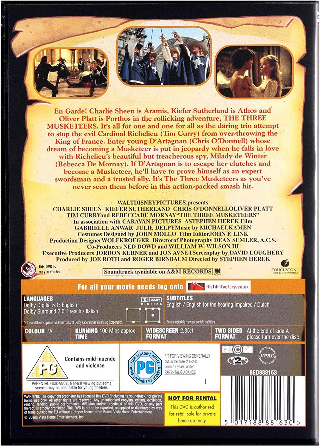 The Three Musketeers (Double-Face [1994] - Adventure/Action [DVD]