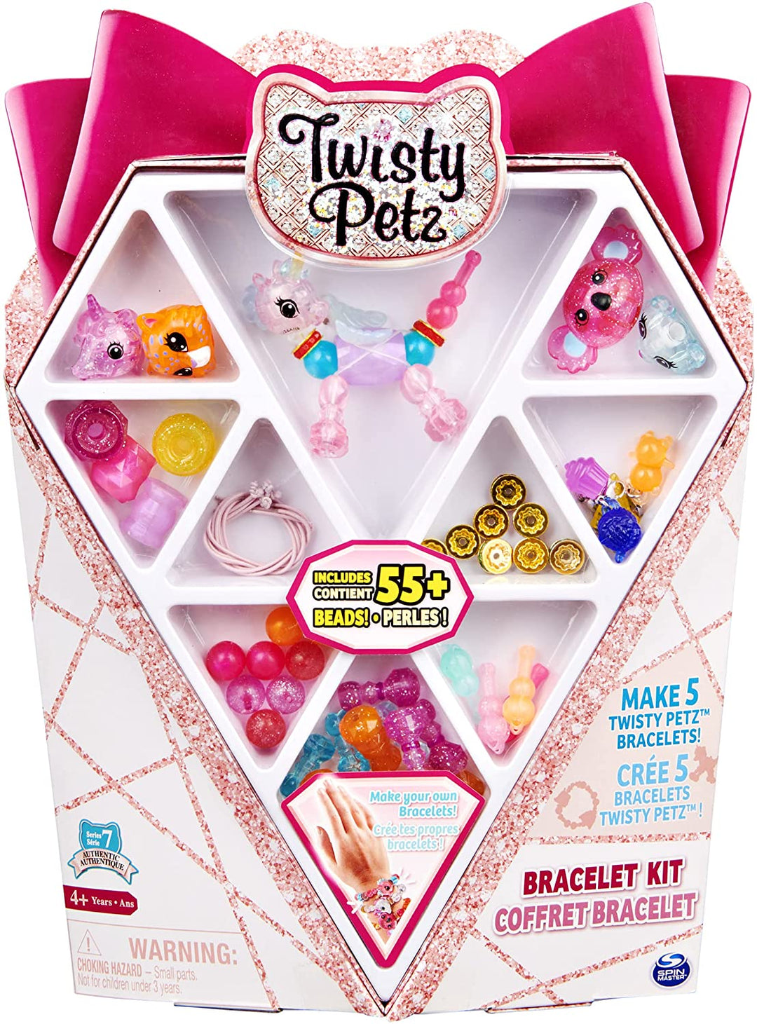 Twisty Petz 6060750 Kit with Over 55 Beads to Make 5 Transforming Animal Collectible Bracelets