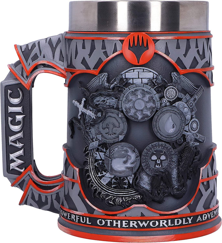 Nemesis Now Magic The Gathering Five Colour Wheel Tankard, Resin, Grey, 15.5cm