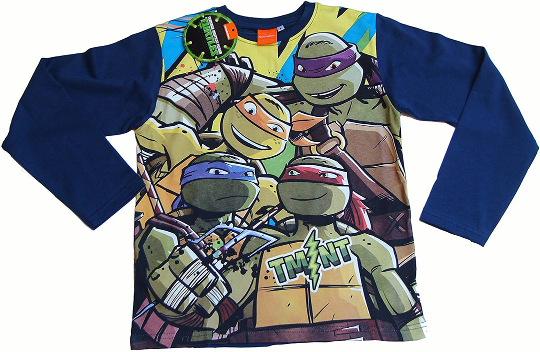 Nickelodeon Boys' Camiseta Tortugas Shirt, Marine, 4