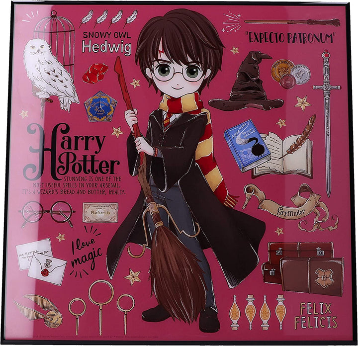 Nemesis Now Harry Potter Cartoon Crystal Clear Picture Art, Pink, 32cm