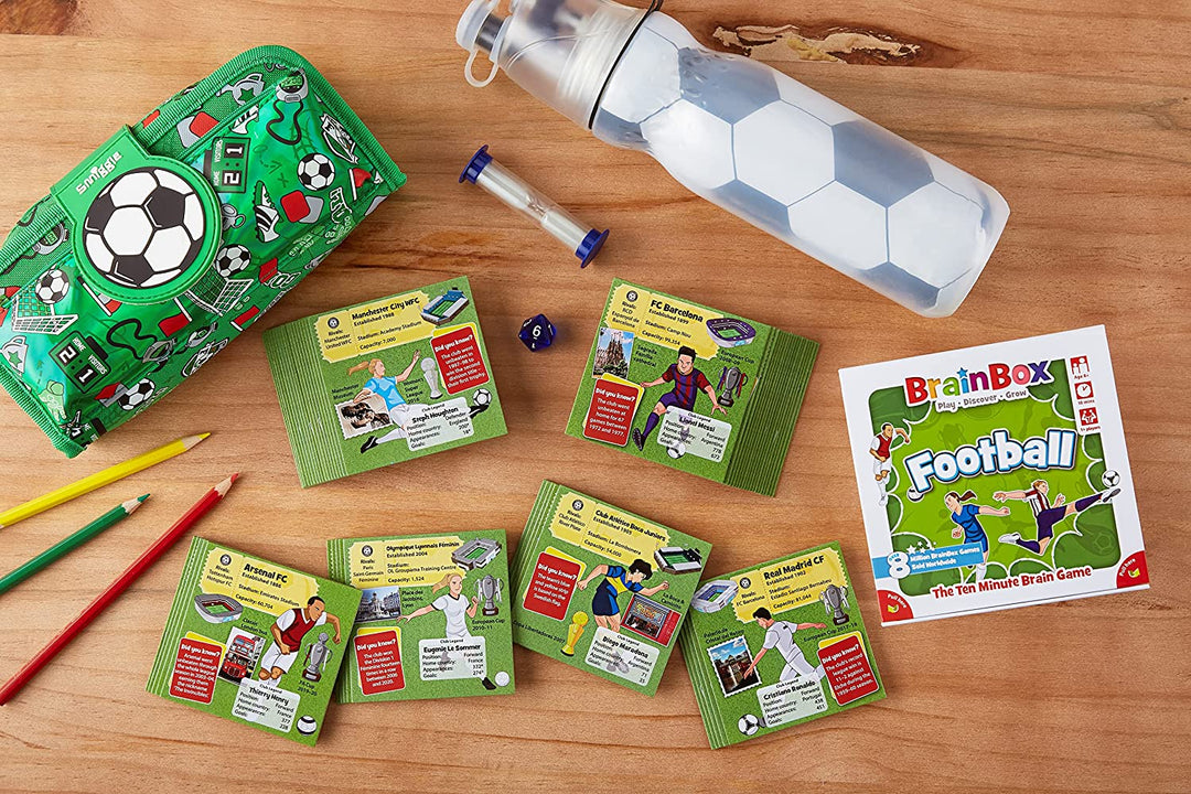 BrainBox Football (2022) | Card Game | Ages 8+ | 1+ Players | 10+ Minutes Playing Time