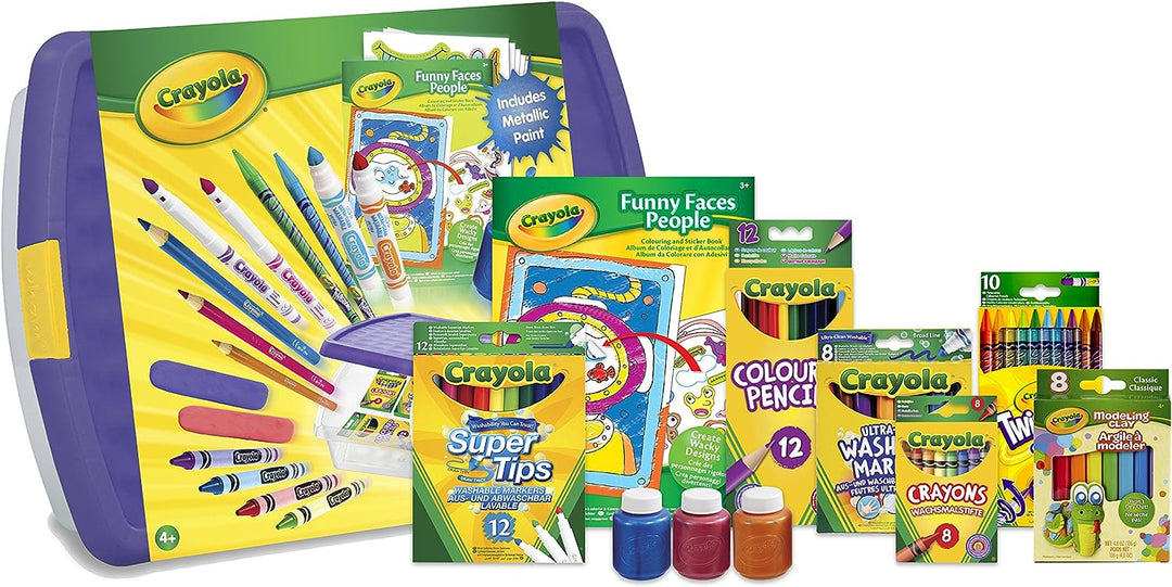 Crayola 11234 Mega Activity Tub Including Crayons, Markers, Pencils, Pens, Paints, Clays, Colouring Book and Stickers