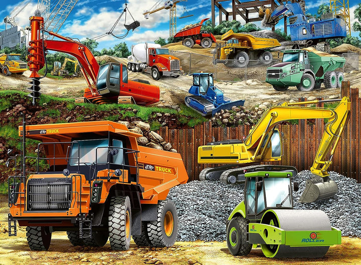 Ravensburger Construction Vehicles 100 Piece Jigsaw Puzzle with Extra Large Pieces