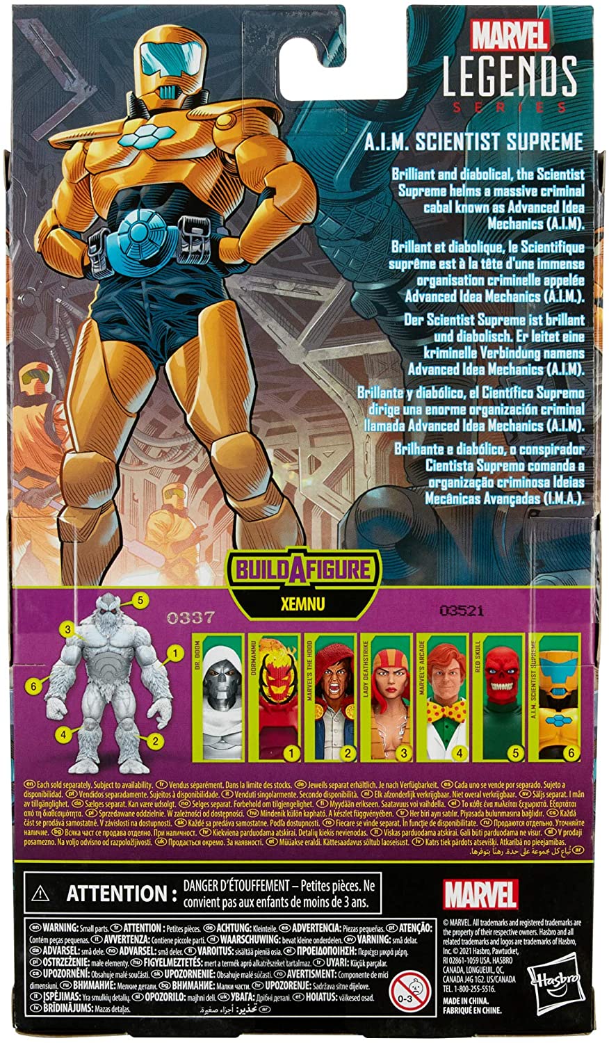 Hasbro Marvel Legends Series 6-inch Collectible Action A.I.M. Scientist Supreme Figure and 1 Accessory and 1 Build-A-Figure Part