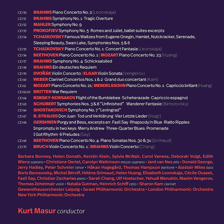 Kurt Masur - The Complete Warner Recordings [Audio CD]
