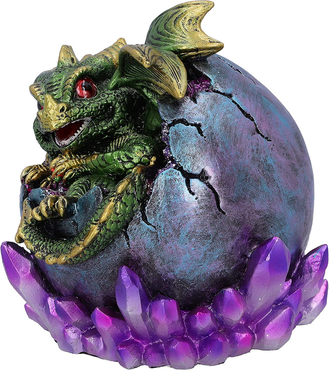 Nemesis Now Emerald Hatchling Glow Dragonling Green Dragonling Crystal Figurine,