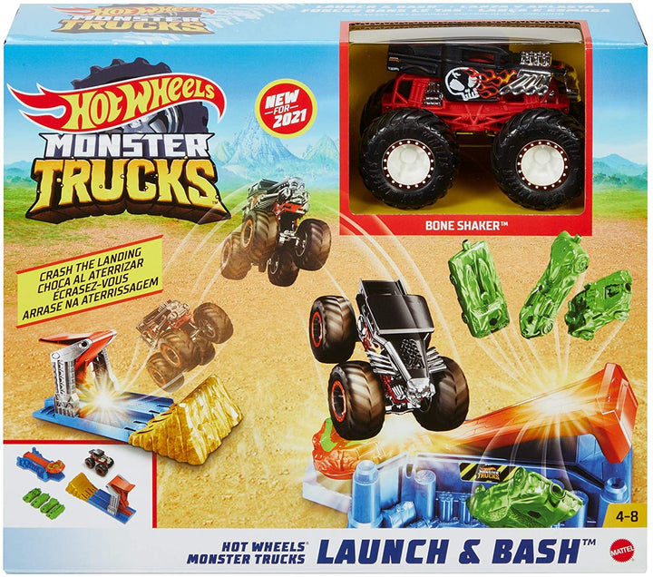 Hot Wheels Monster Trucks Launch and Bash Play Set