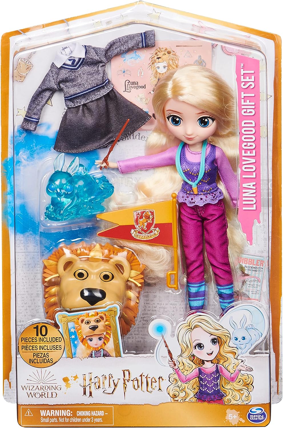 Wizarding World Harry Potter, 20.3-cm Luna Lovegood Gift Set with 2 Outfits, 5 Doll Accessories, Kids’ Toys for Ages 5 and up